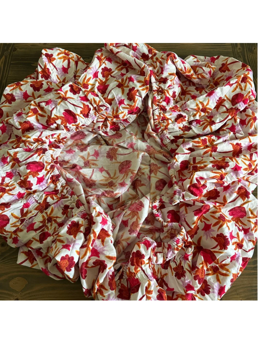 Opalhouse Jungalow Floral Full Fitted Sheet White Red